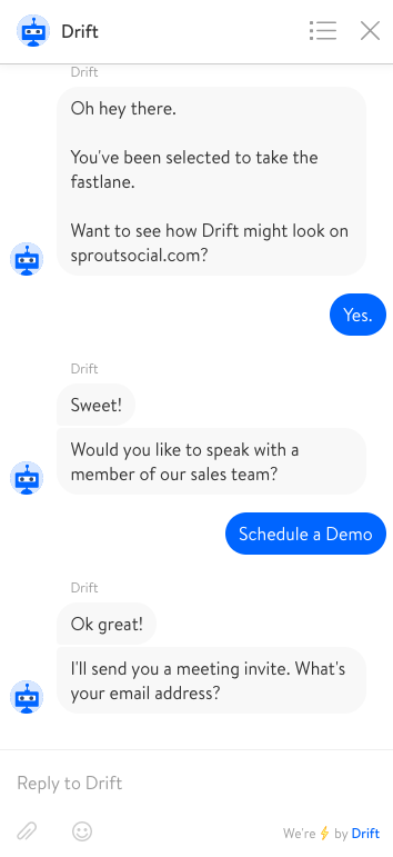 DM chatbot example