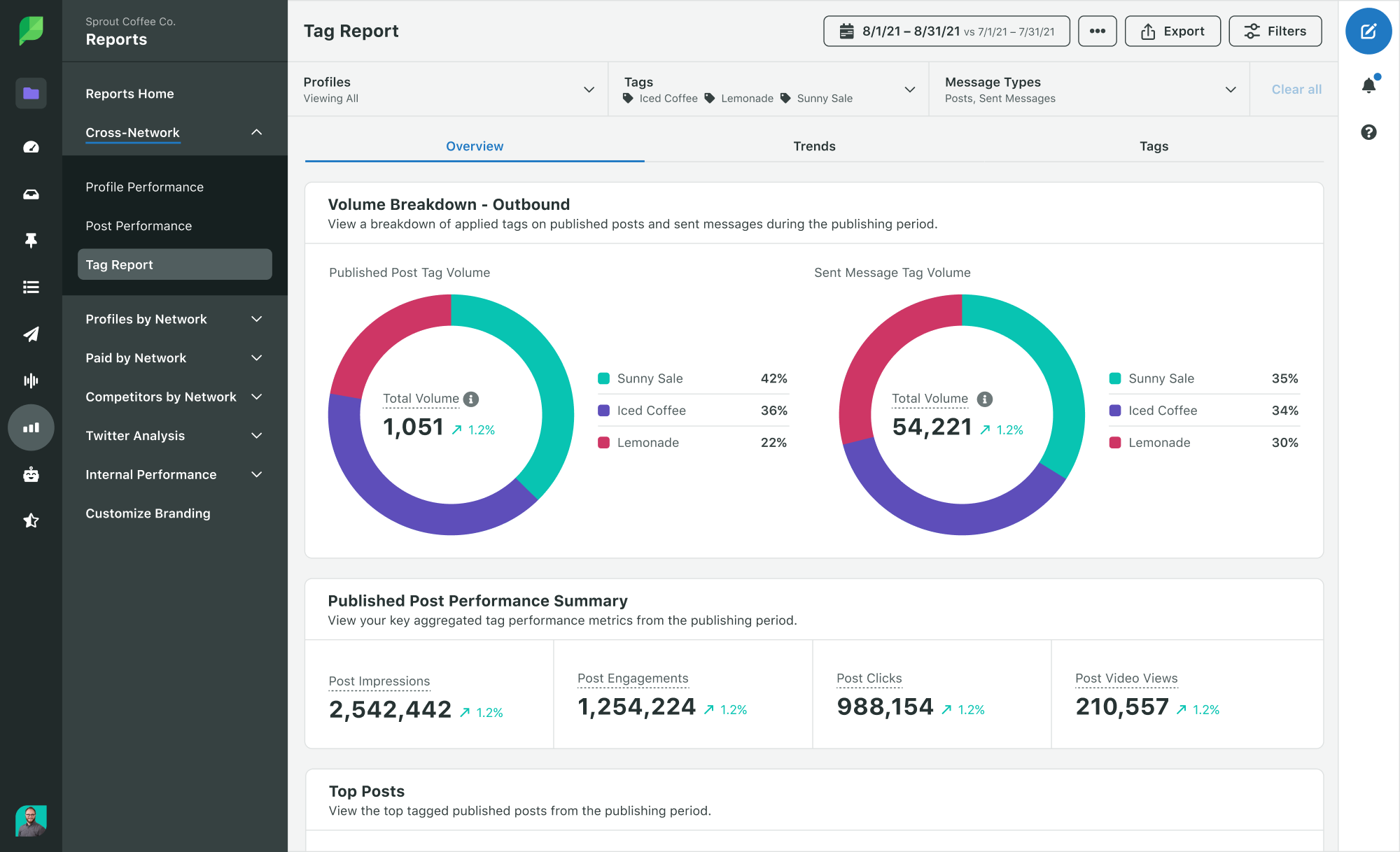 tag report in sprout social