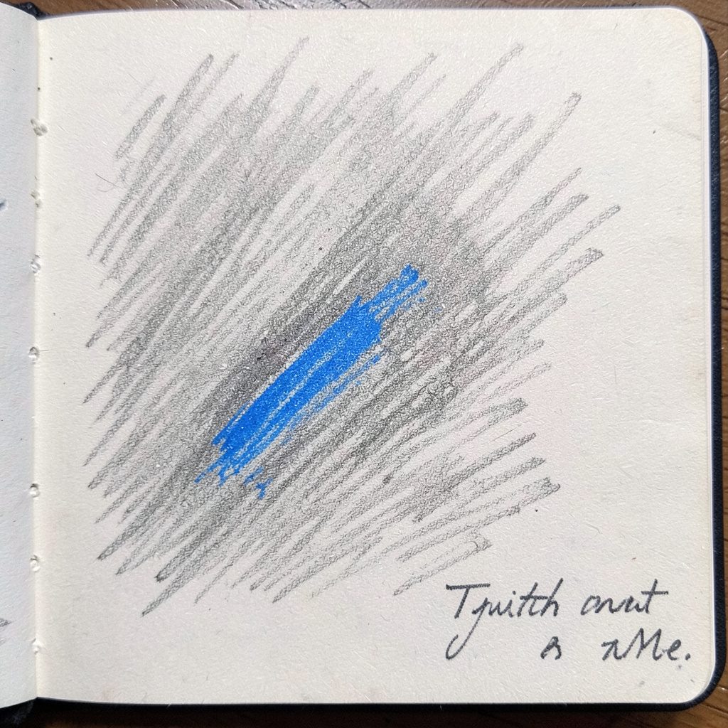 Soft graphite pencil sketch of a unified messaging interface in pale sky blue and deep navy, conveying a calm and organized mood.